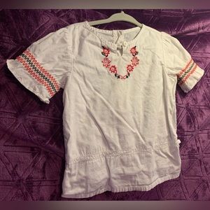 Janie and Jack, white short-served shirt, girls 3T, 100% cotton, Thailand